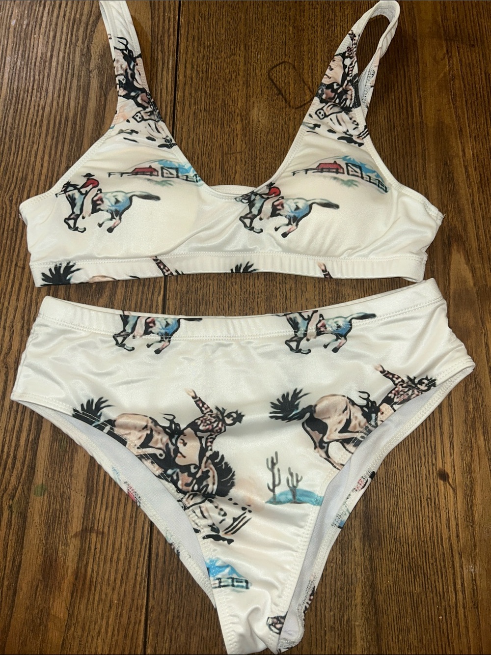 Western 🌵 🌅 Print Bikini 👙 🤠 Coastal Cowgirl 🤠 fun 🤩 at 🏖️ high waist  bottom